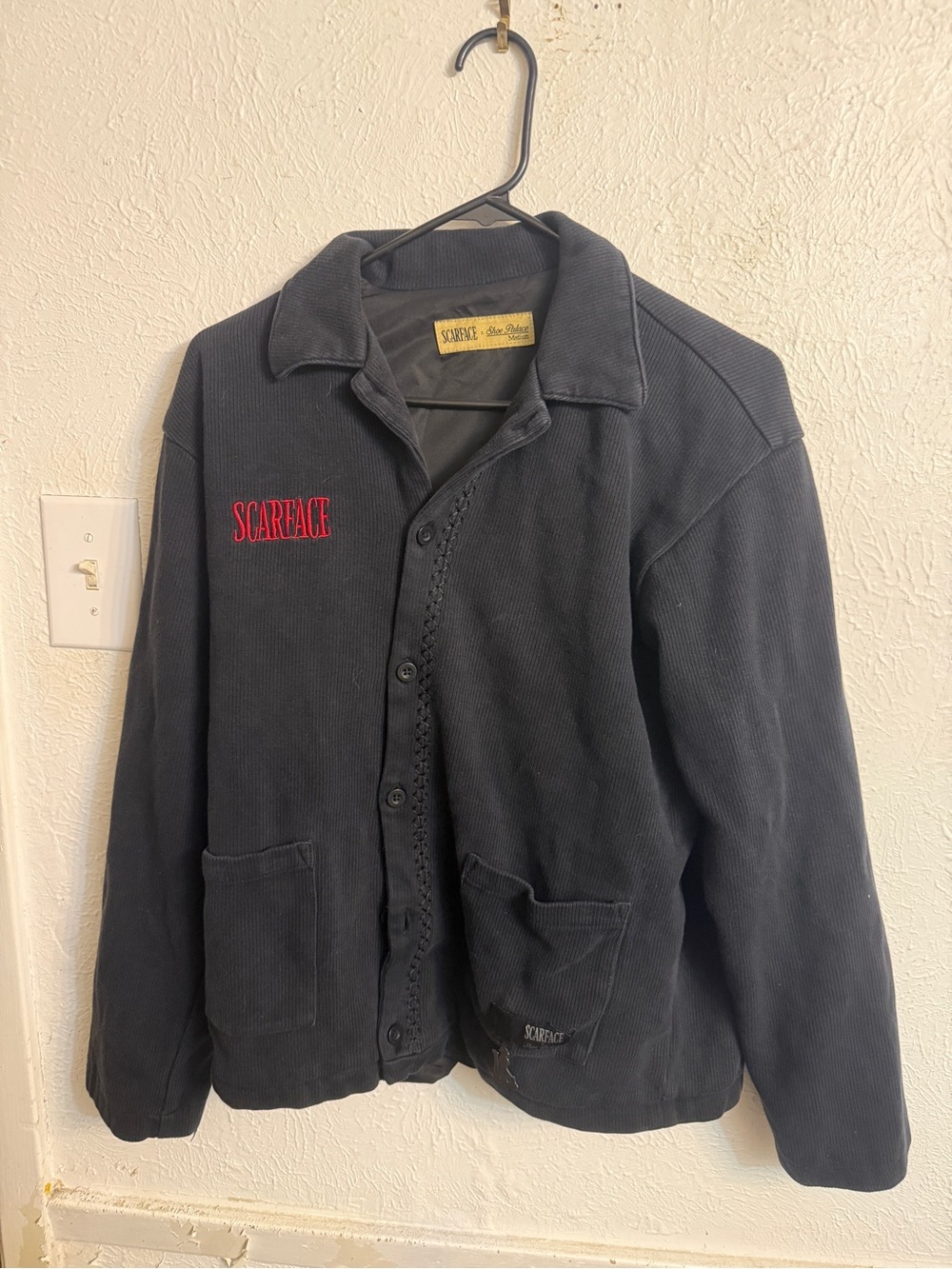 Vintage Scarface Embroidered Black Men's Jacket
